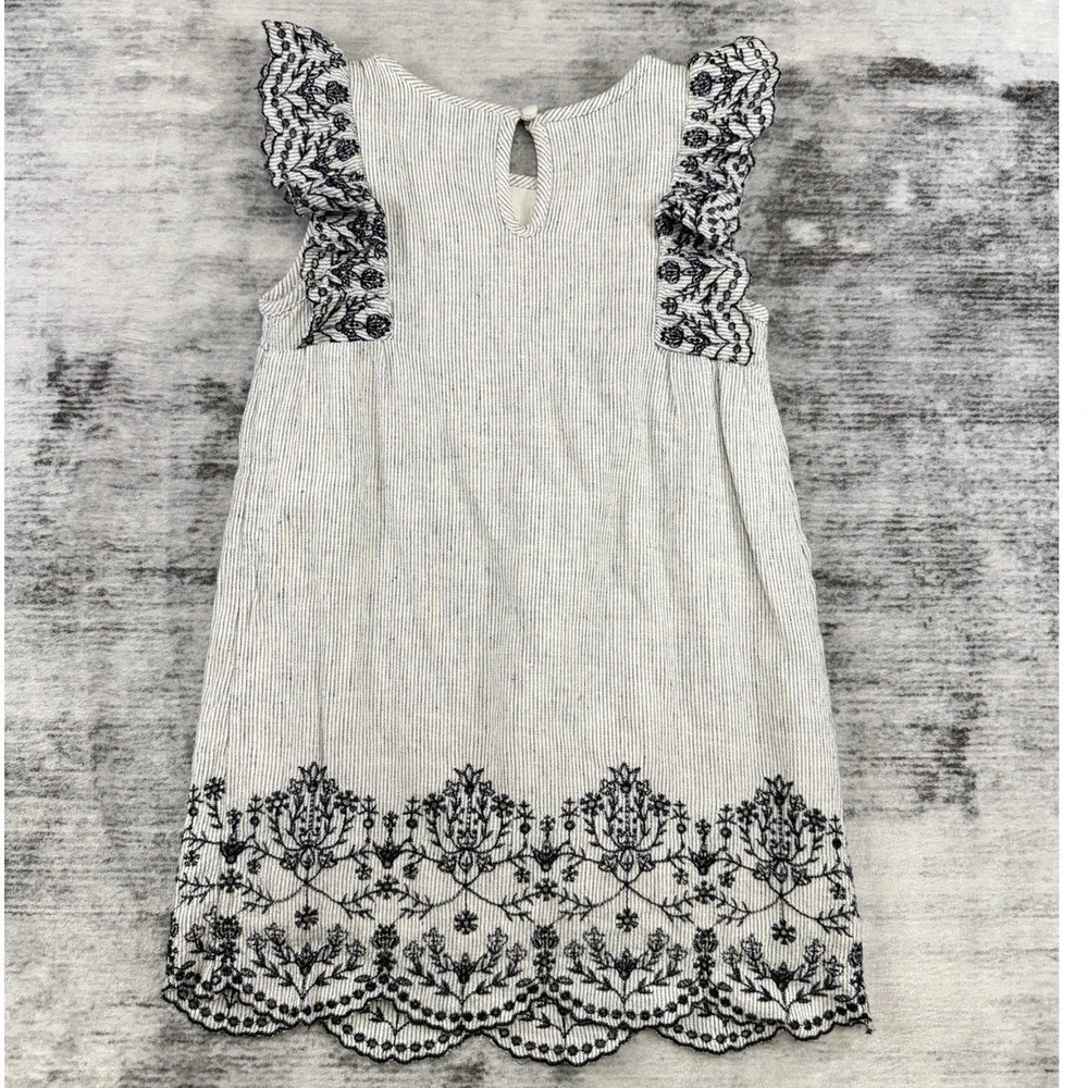 Old Navy Blue & White Flutter Sleeve Lined Dress Sz XS 5 Preppy Nautical Boho